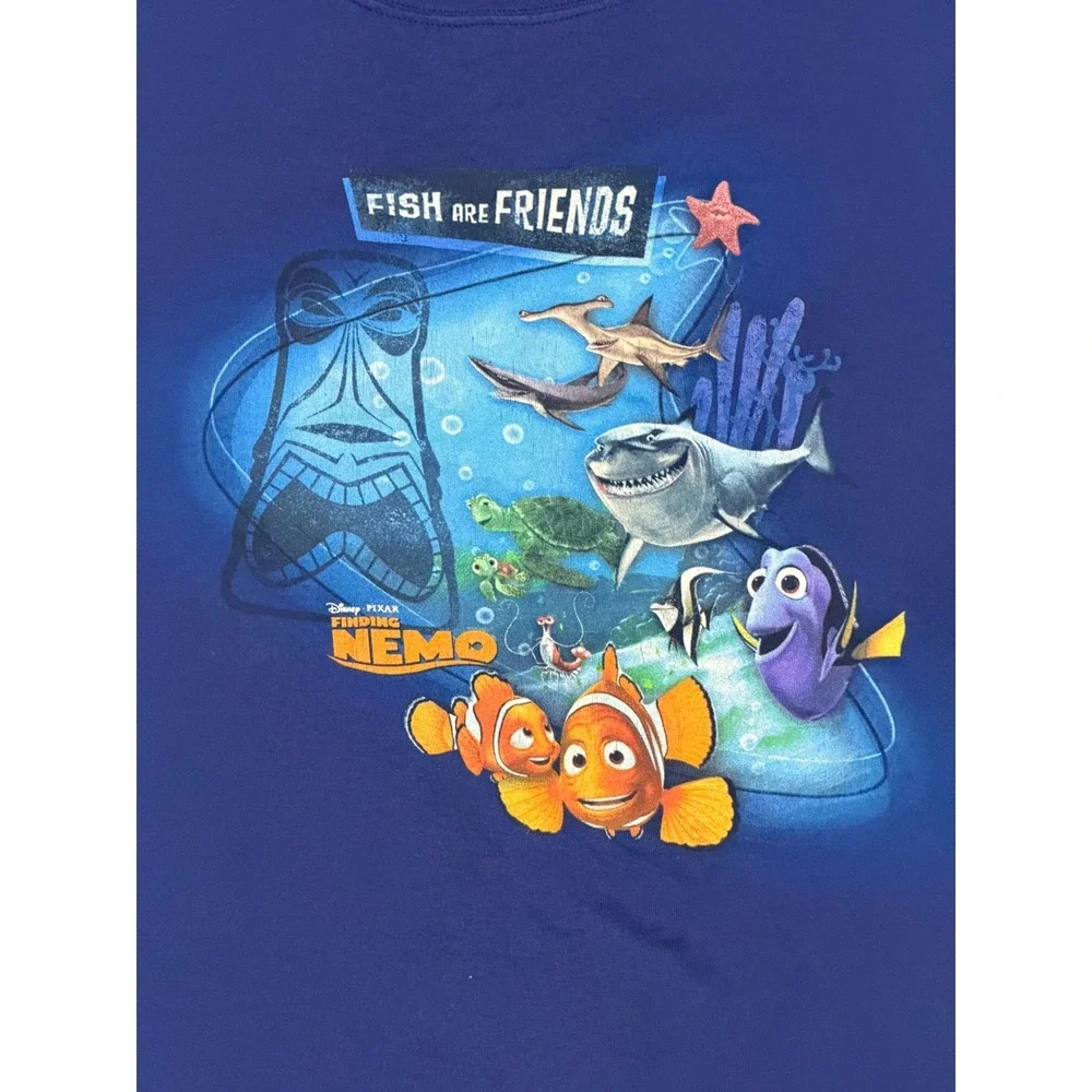 Disney Pixar Finding‎ Nemo Fish Are Friends Blue Graphic T-Shirt Kids Large